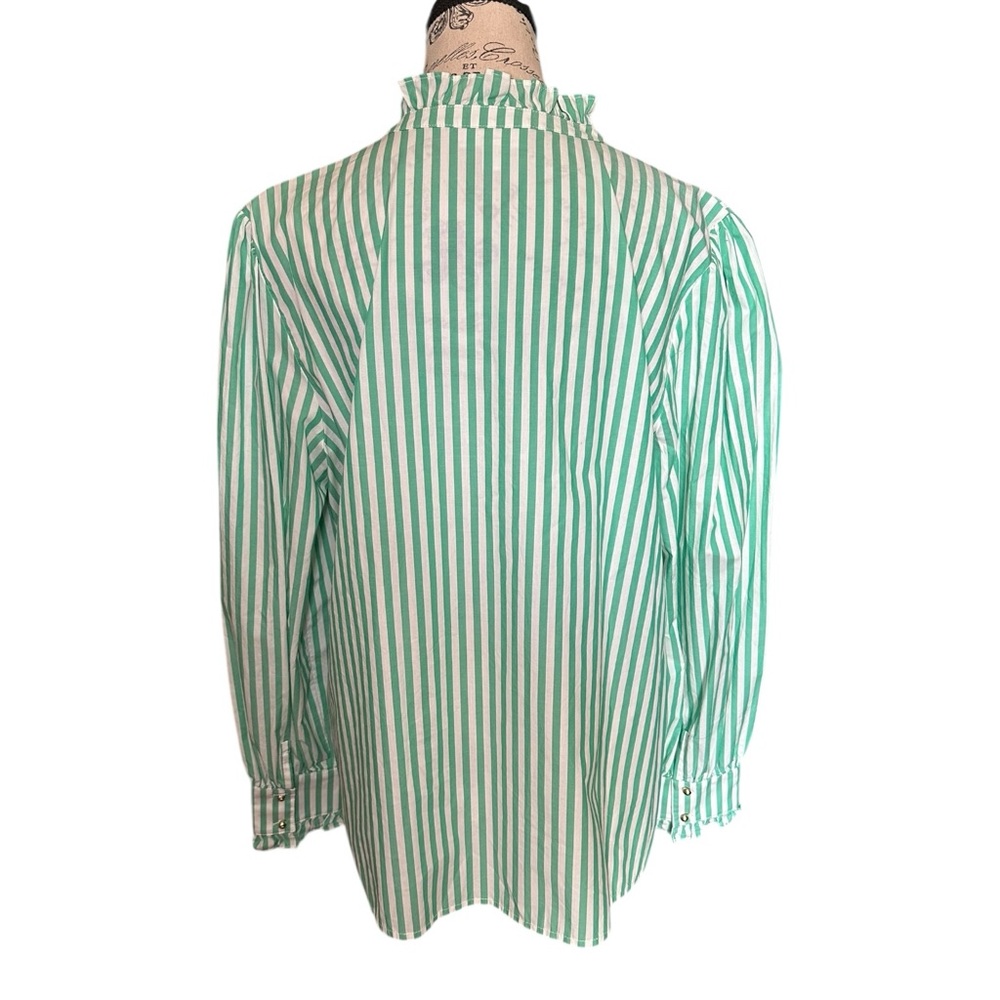 ON 34TH Women's Ruffle-collar Stripe Shirt - Picture 5 of 11